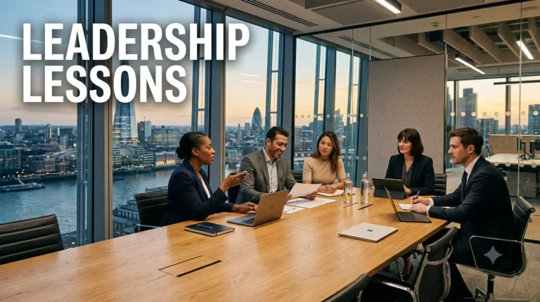 Corporate CEOs and founders discussing leadership lessons